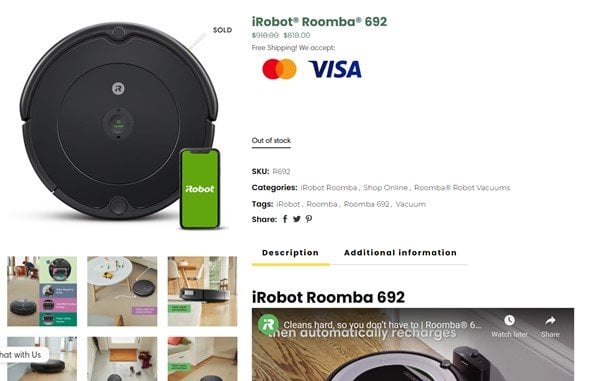 IROBOT ROOMBA 692 ROBOT VACUUM